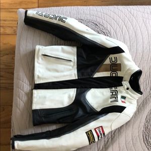 Ducati leather jacket with arm shields